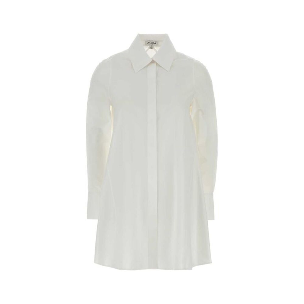 Alaia Women White Poplin Shirt Dress